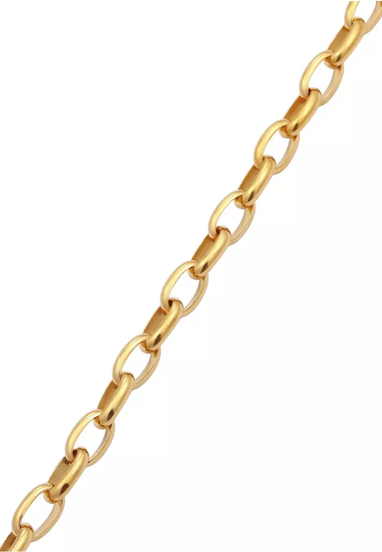 EXCLUSIVE Gelang Perhiasan Perak 925 Pria Links Palm Tree Gold Plated