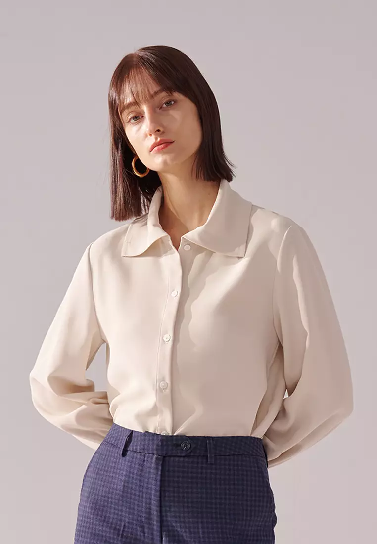 Milk Tea Button Up Blouse