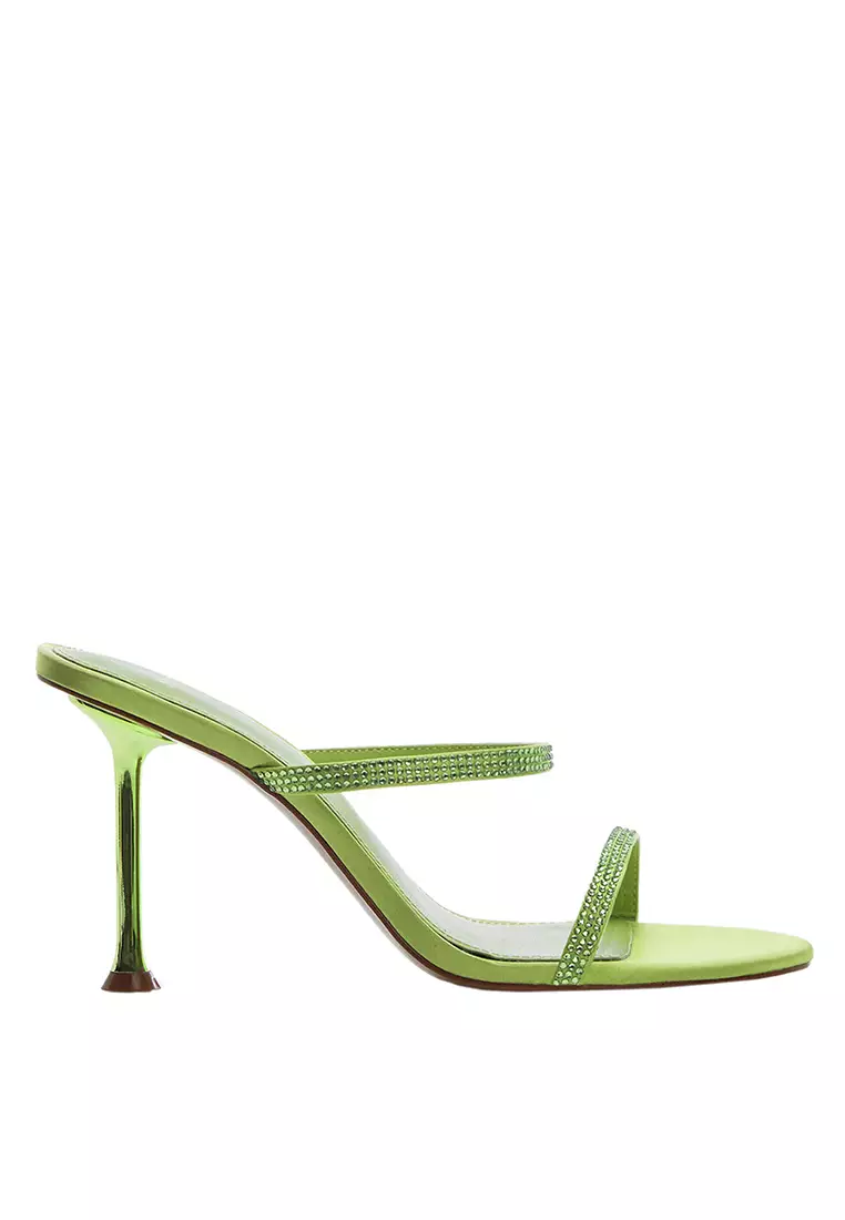 Discount on Mango  shoes - SKU: Heeled Sandals With Rhinestone Straps