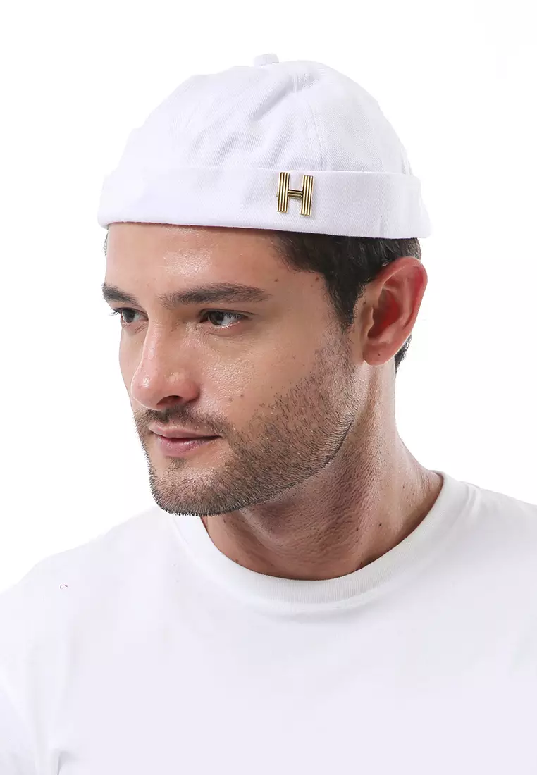 Kai Topi Peci Miki Hat Polos Pria Wanita Uniqe Design Material Cotton ORIGINAL - White