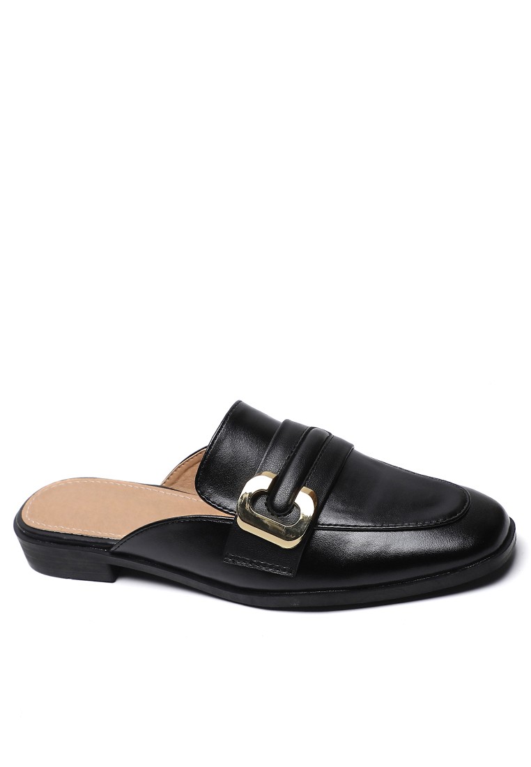 Buckle Synthetic Leather Mules WW340-7