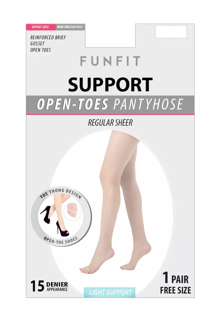 Buy FUNFIT Support Pantyhose (Open-toe) 15 Denier, Black in 2024 Online