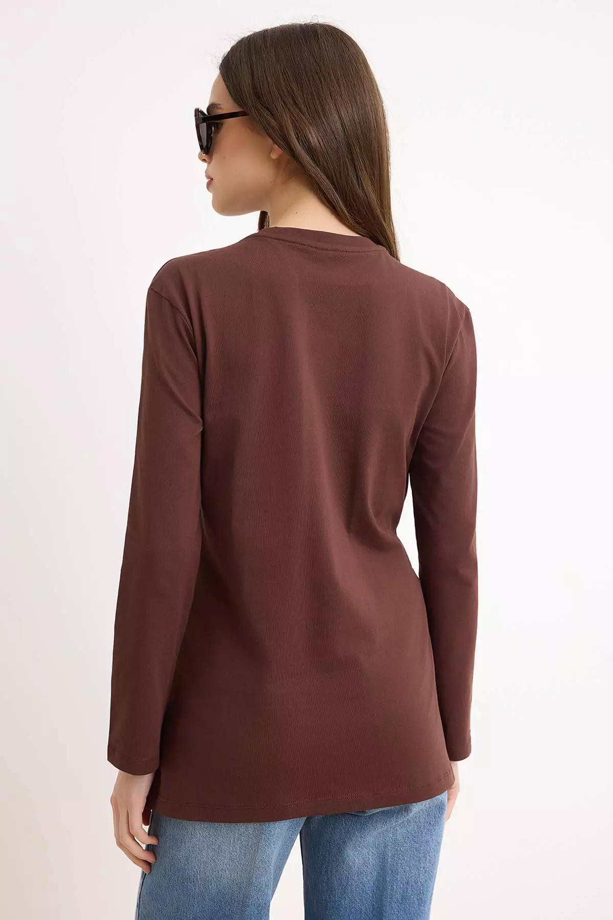 Brown Regular Single Jersey Plain Knitted Tctss26Uk00007
