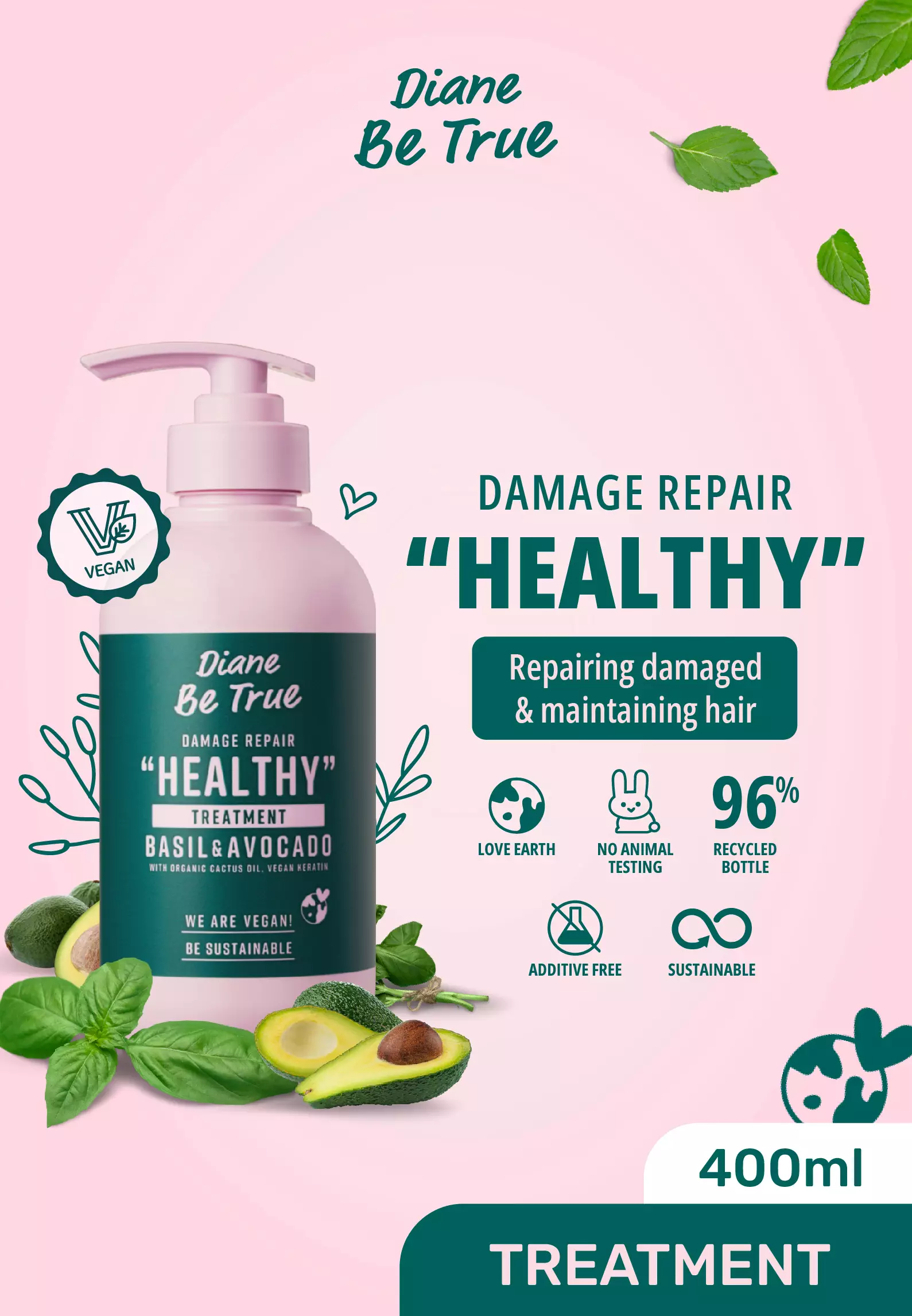 Diane Be True Damage Repair Healthy Treatment (Conditioner) 400ml