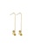 ZITIQUE gold Women's Retro Frosted Small Wafers Threader Earrings - Gold BF8FFAC52798C0GS_1