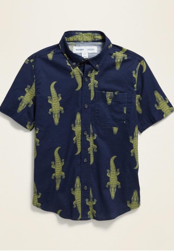 Shop Old Navy Built In Flex Short Sleeve Oxford Shirt For Boys Online On Zalora Philippines