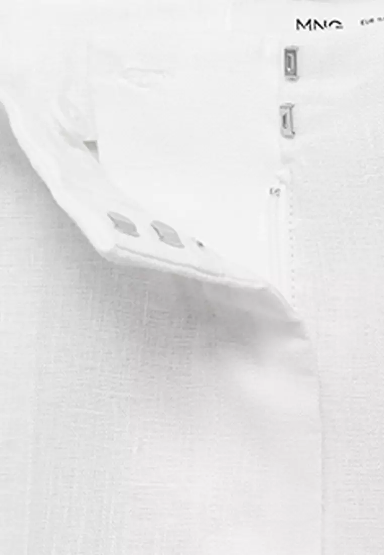 Straight Mid-Rise Linen Shorts