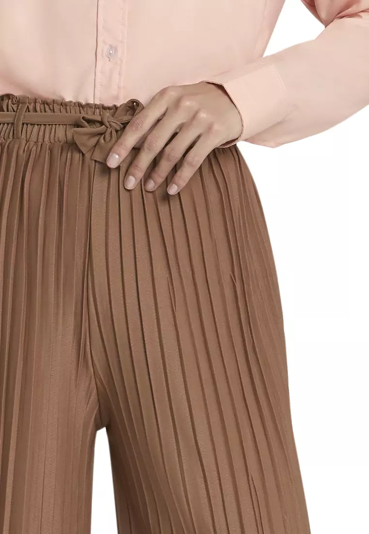 Danette Celana Kulot Import Tali Pita Bawahan Wanita Premium Quality - Coklat