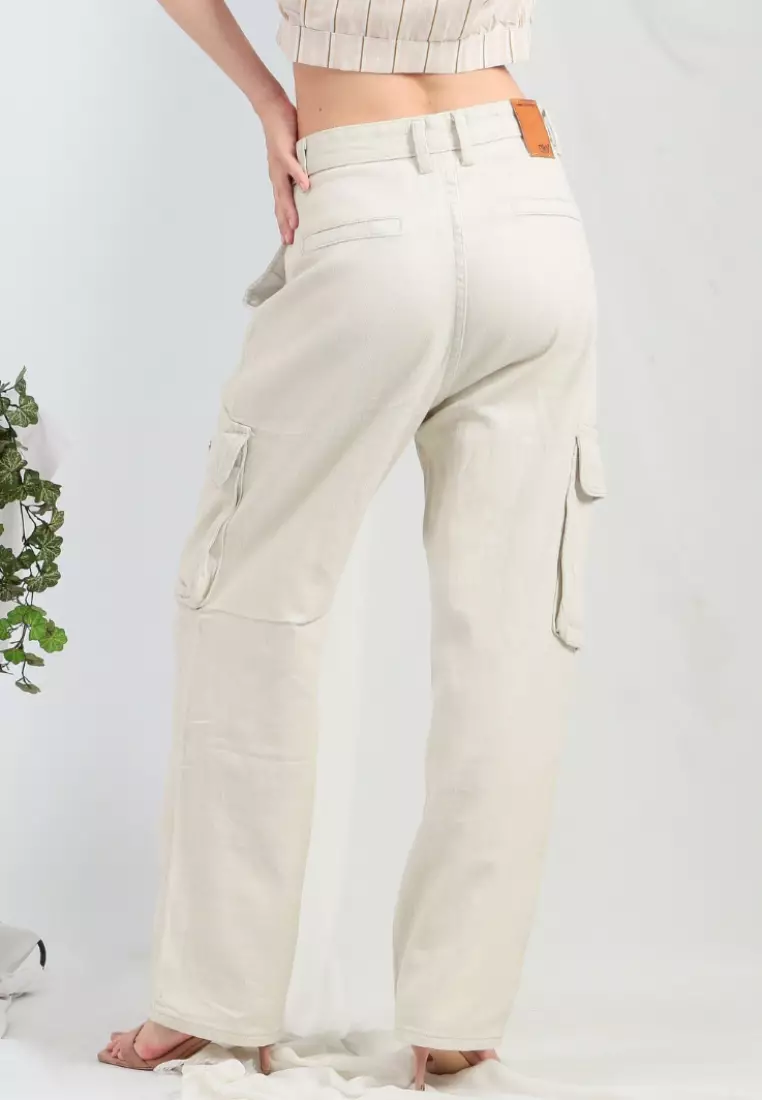 Leonar Cargo Jeans in White