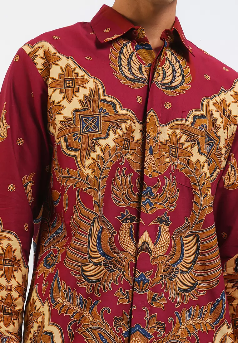 Kemeja Batik Lengan Panjang Motif Peksi Rinumpoko Ceplok