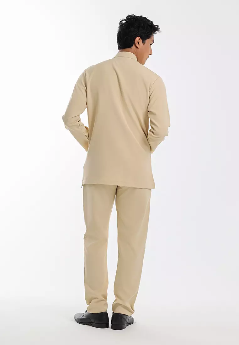 Alain Delon Baju Melayu Cekak Musang Dewasa - 19026002-80BiscottiBrown