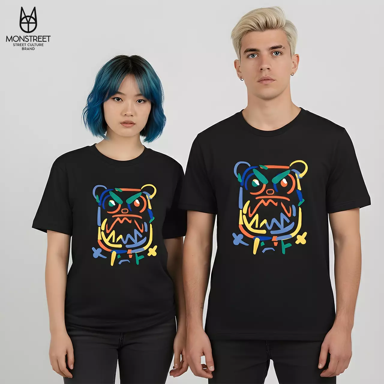 Monstreet Kaos Katun Combed 24S Grafis Reguler Fit Hitam Tshirt UTR171 Cotton Combed 24S Graphic Tshirt Regular Fit Black Tshirt