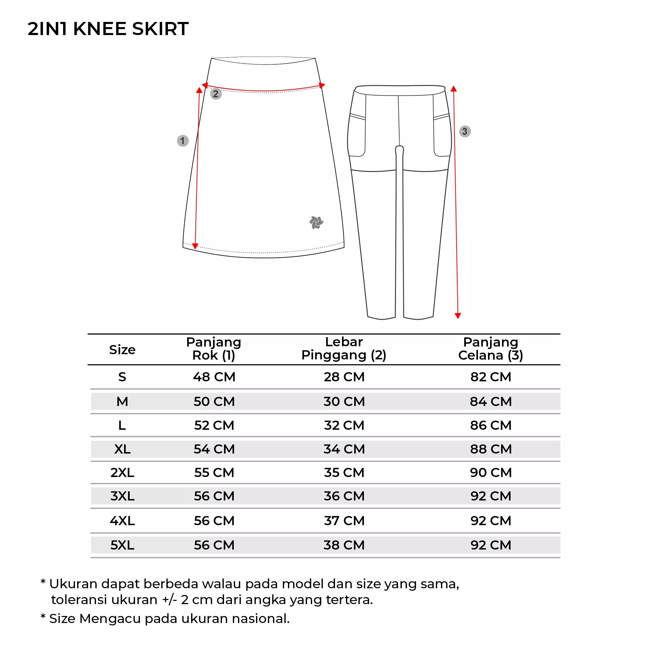 Tiento Celana Rok 2in1 Running Women Skirt Legging Sport Lari Selutut