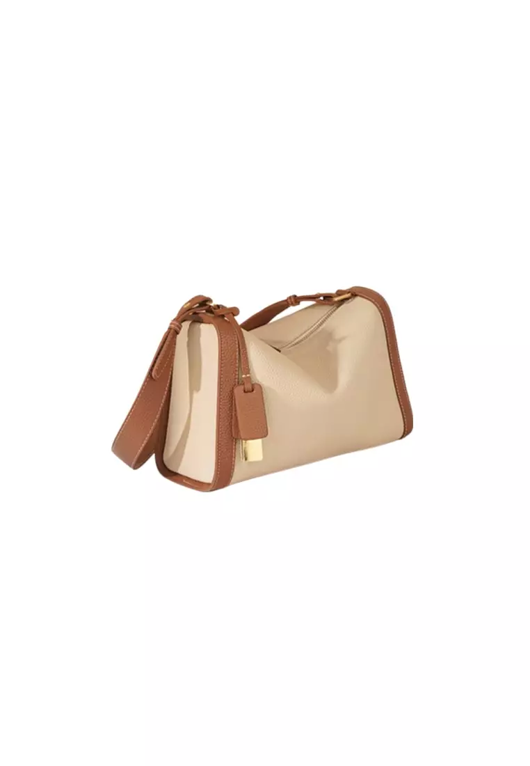 Women's Leather Color Contrast Crossbody Bag