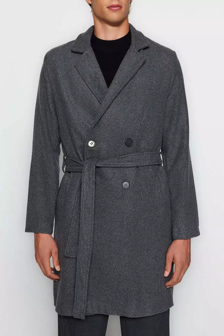 Mens grey winter on sale coat