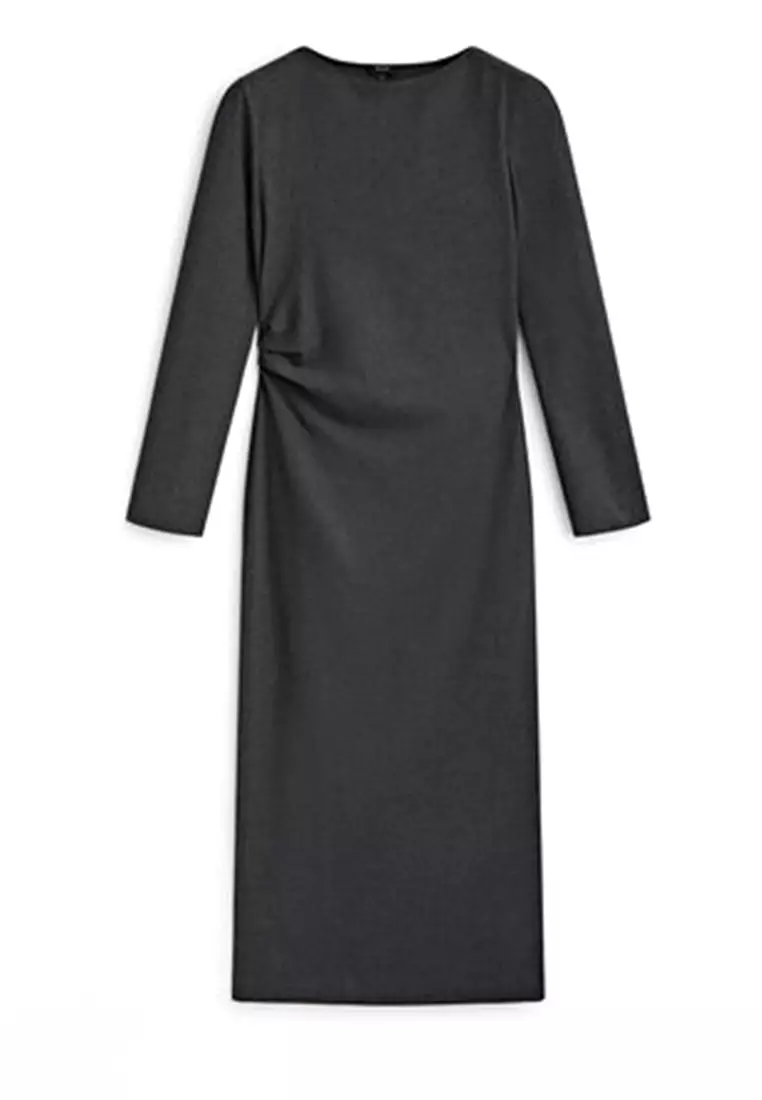 【Massimo Dutti】Midi dress with gathered detail Massimo Dutti Gathered Detail Midi Dress 2025 | Buy Massimo