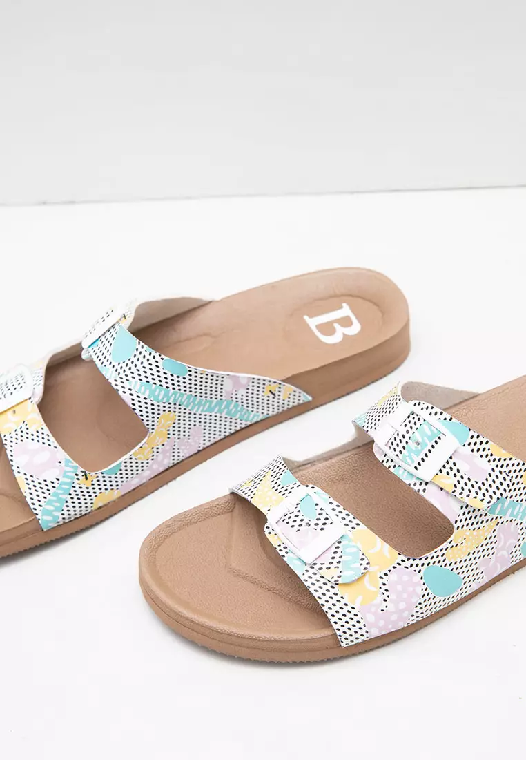 Sophie Sonia Printed Sandal White