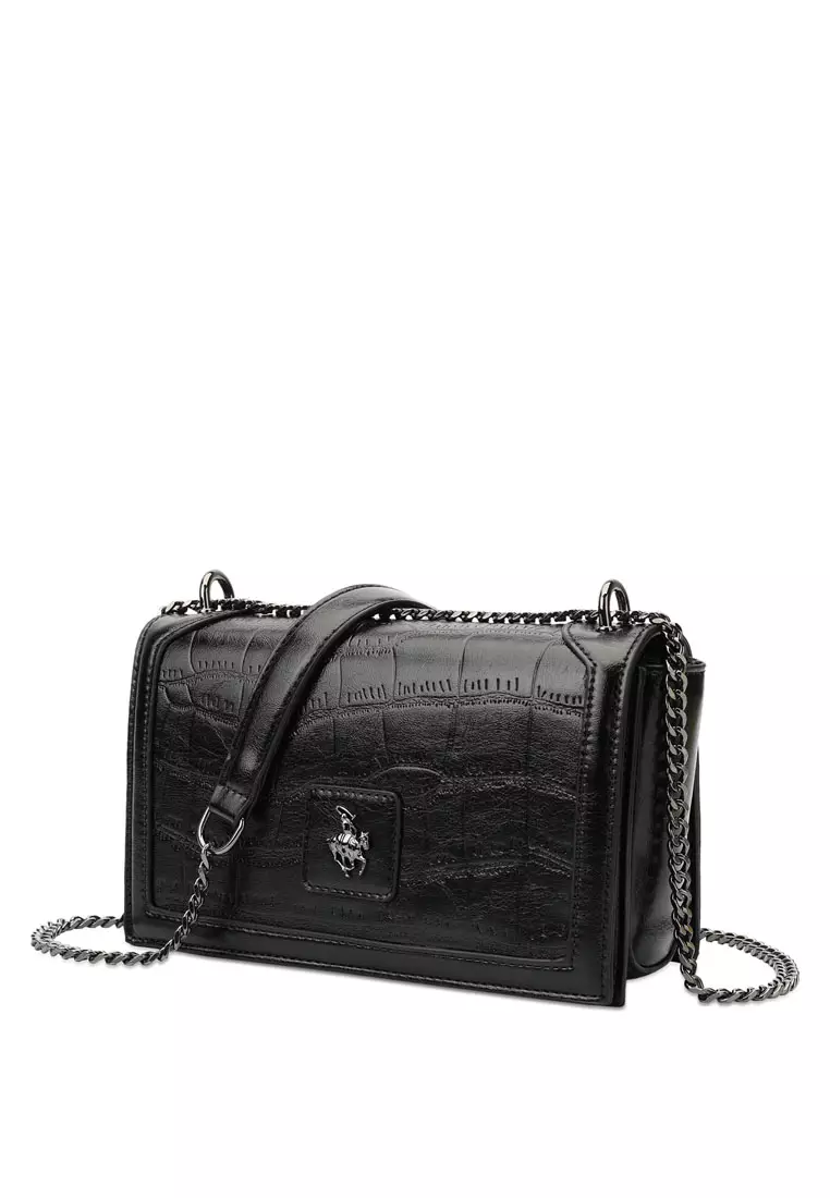 Women's Chain Shoulder Bag / Sling Bag / Crossbody Bag (Tas Bahu Wanita / Tas Selempang Wanita) - Hitam