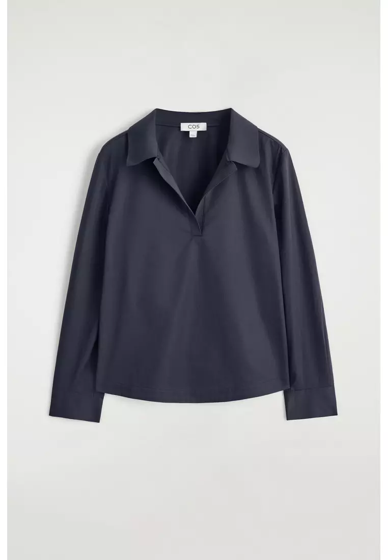 COTTON OPEN-COLLAR SHIRT