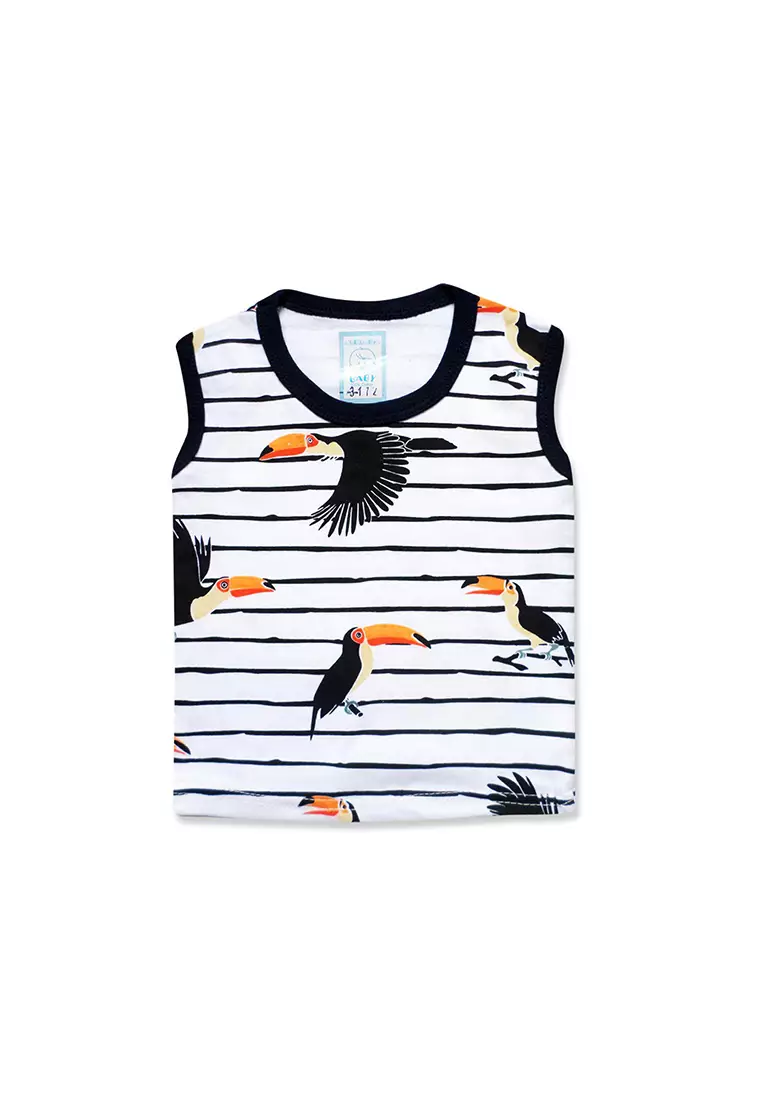Skabe Pakaian Bayi Anak Laki Laki Baju Atasan Singlet Motif Bird Setelan Celana Kaos Full Print All Size Baby Putih Untuk Usia 3 Bulan Hingga 3 Tahun 3172 Everyday