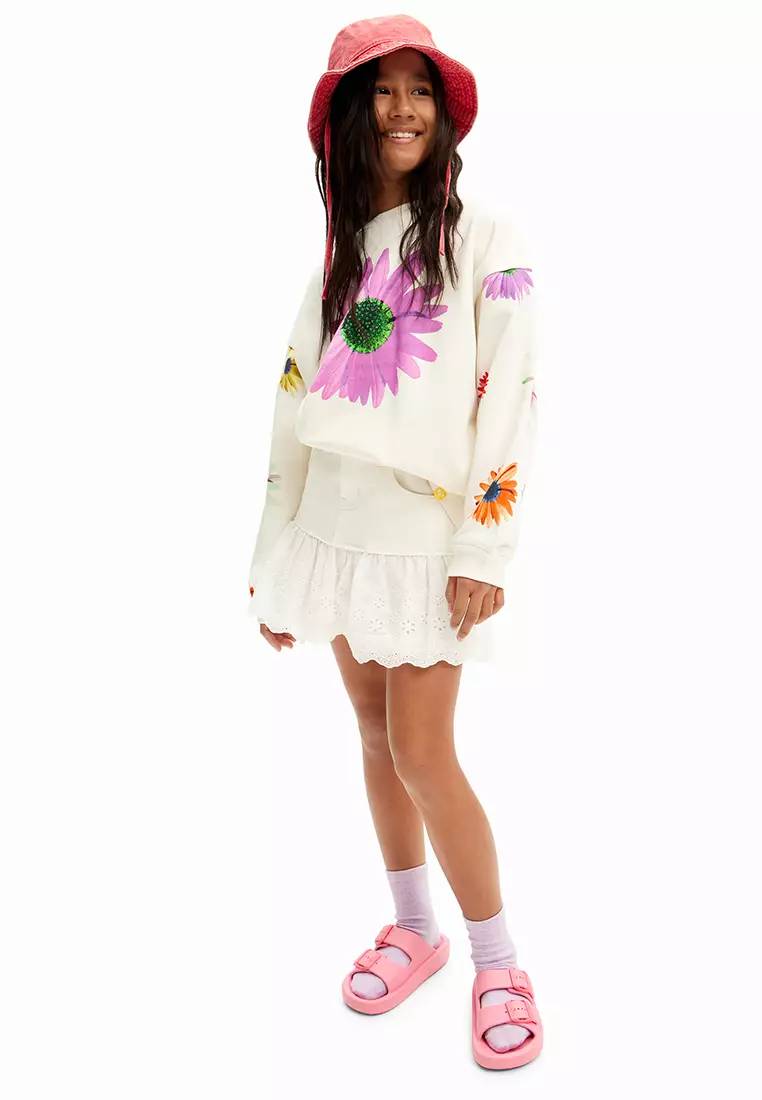 Desigual Girl Oversize daisy sweatshirt.
