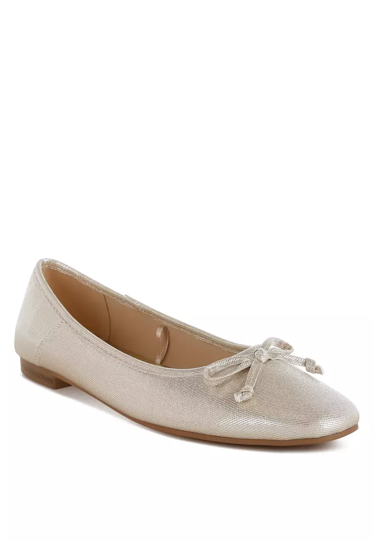 Metallic Ballet Flats in Gold