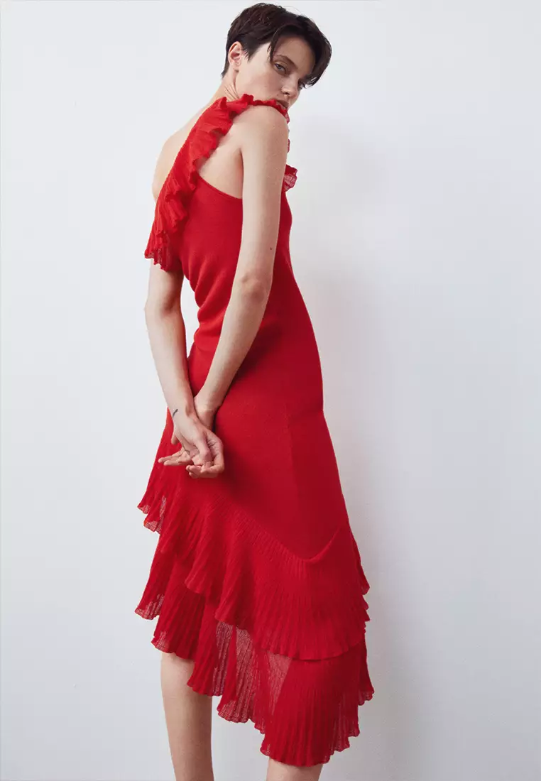 Asymmetric Ruffled Dress