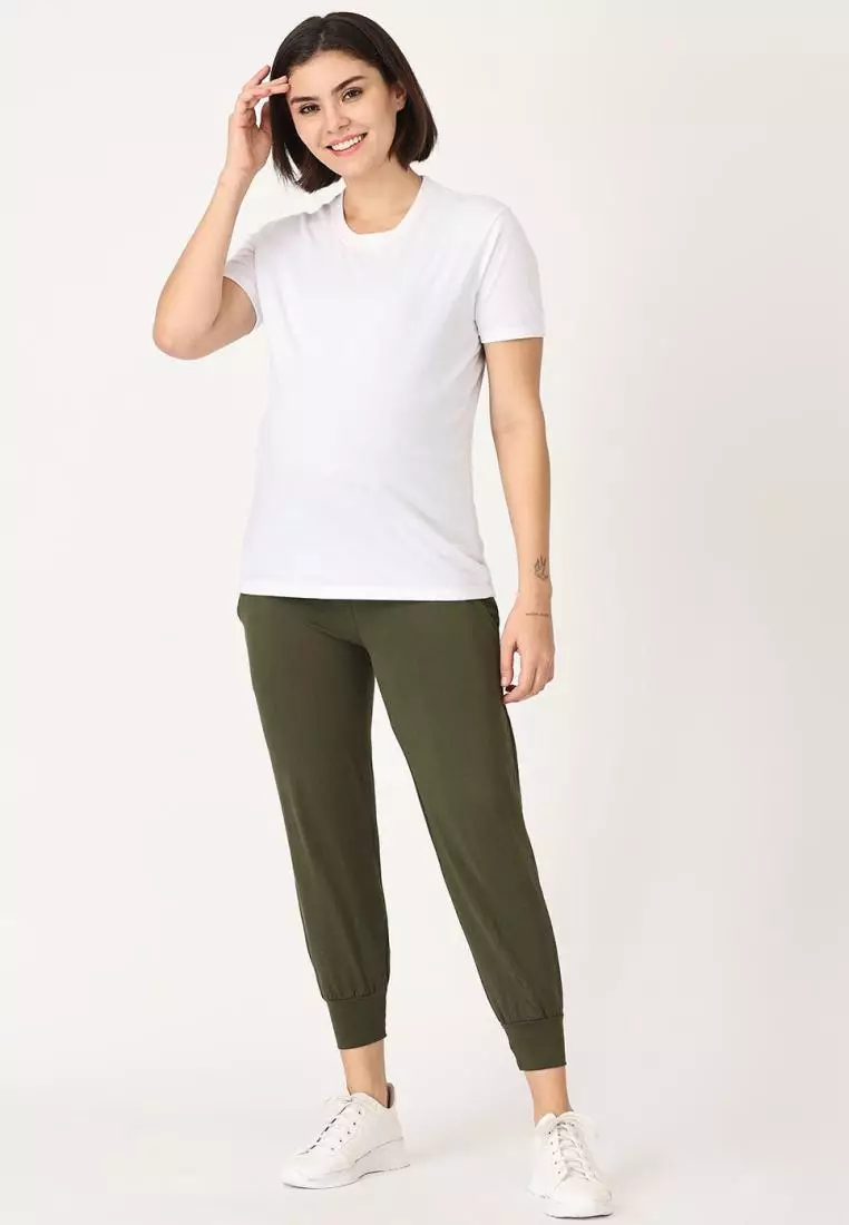 Comfy Maternity Joggers Olive