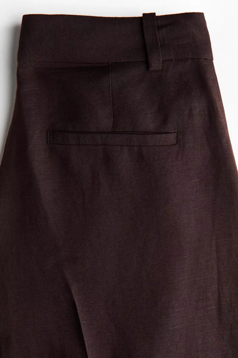 Wide linen-blend culottes