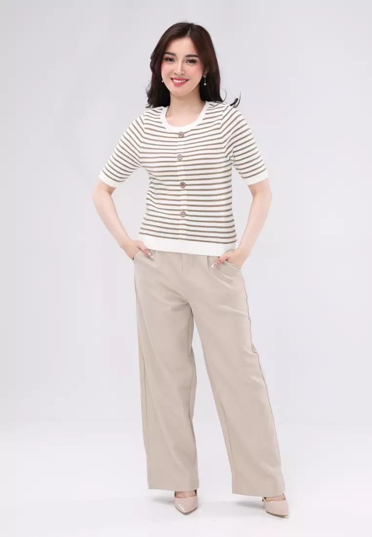 Knitted Short Sleeves Top