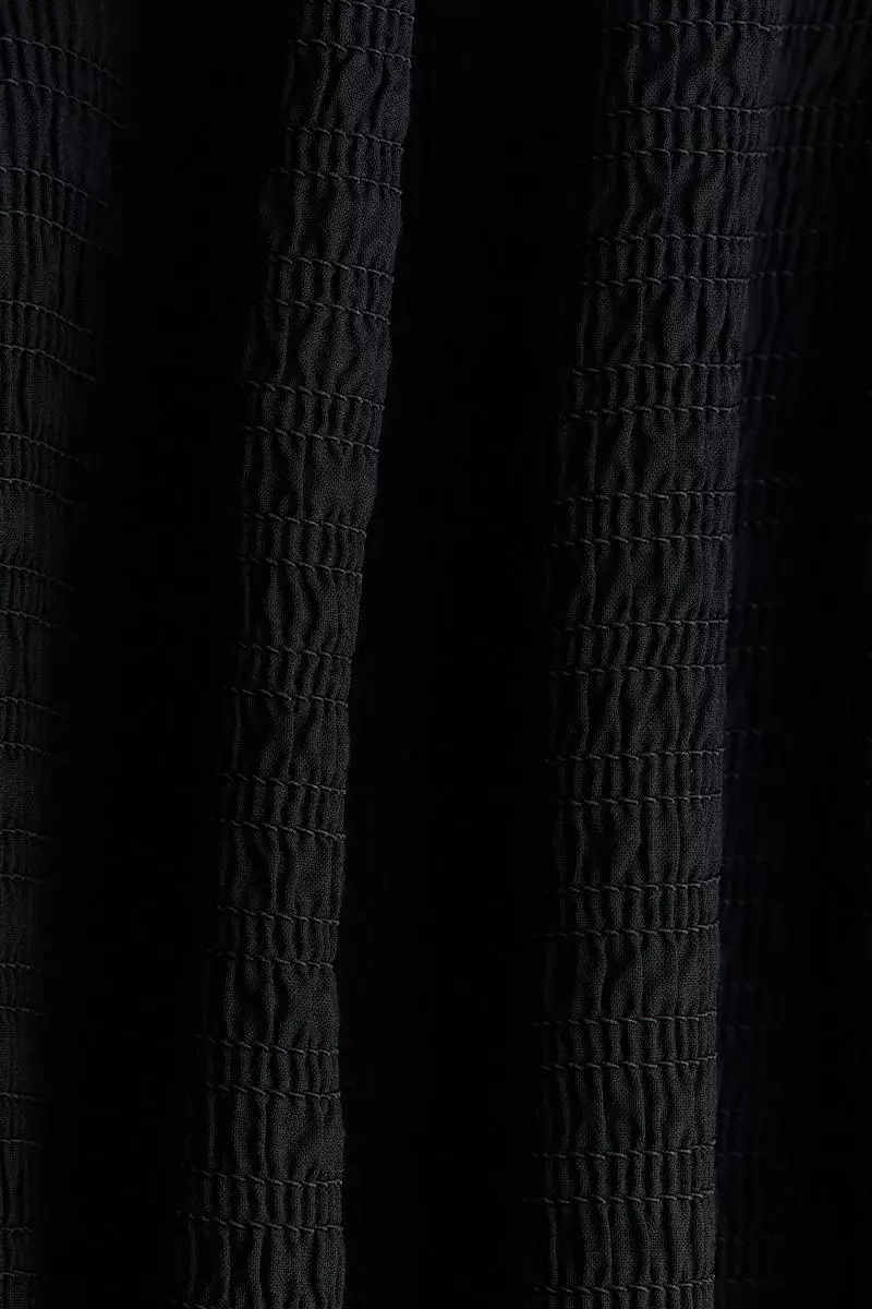 Puff-sleeved cotton dress