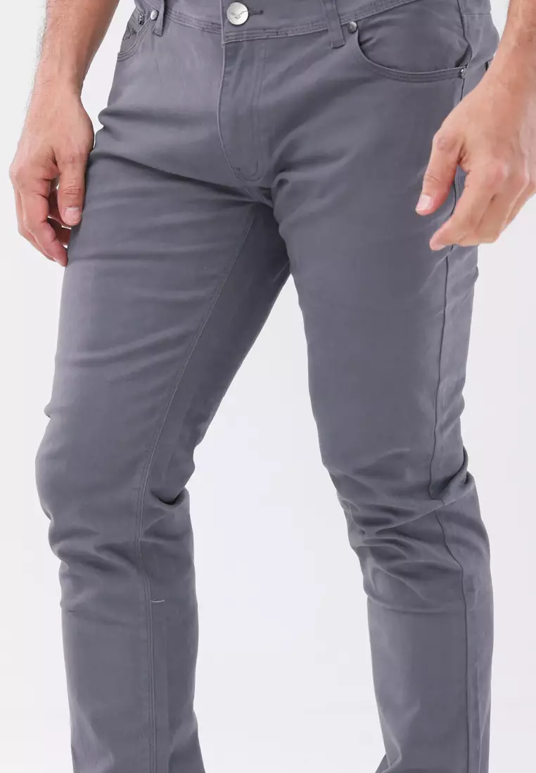 Colored Long Pants Slim Tapered Stretch