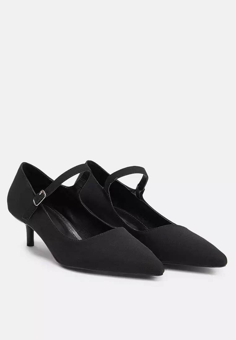 Faux Suede Mary Jane Heels