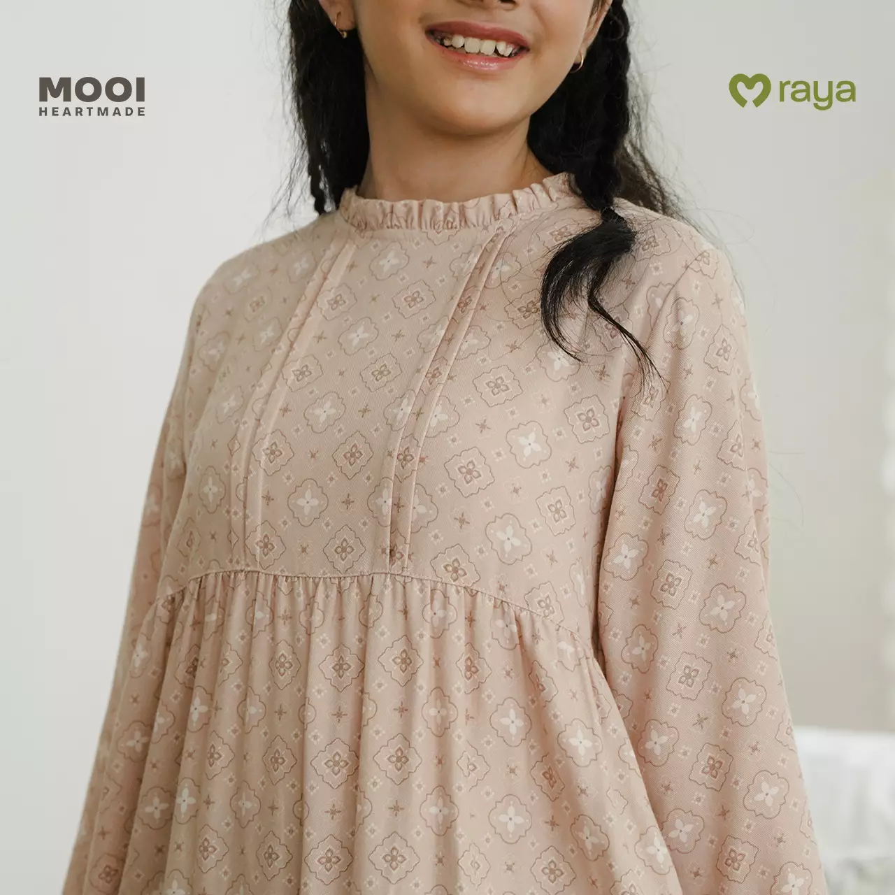 Mooi Dress Anak Gamis Anak Perempuan Raya Collection Ghadia Gamis Sandya Series - Sky Blue