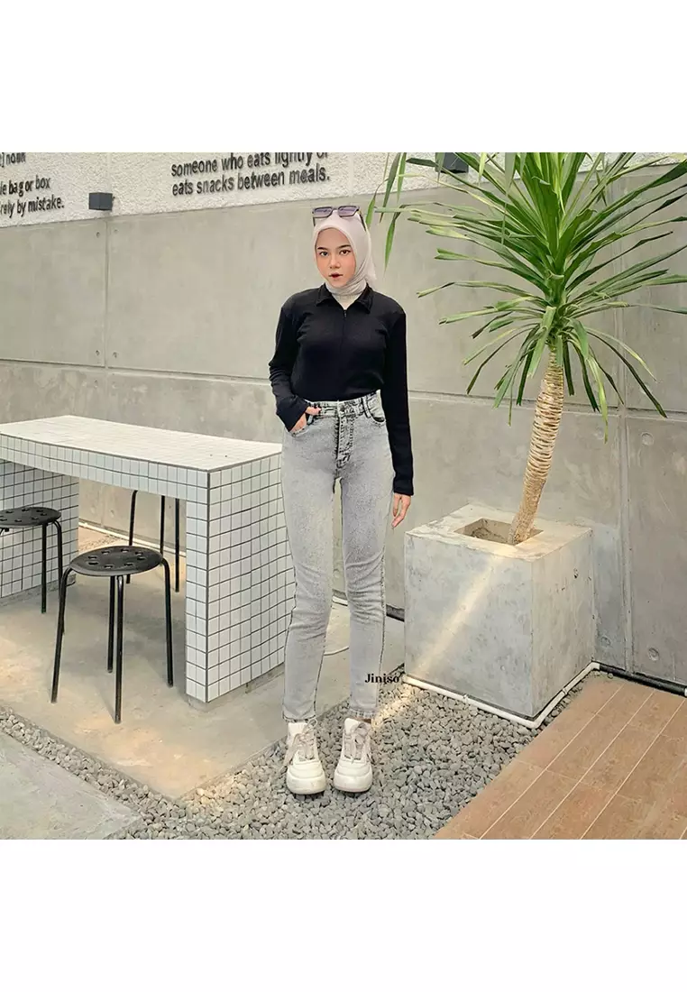 Highwaist Boyfriend Stretch Jeans 205 RISE UP