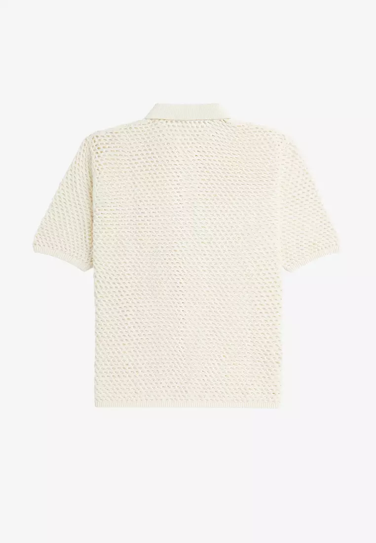 Buy Fred Perry Fred Perry K7850 Lace Button Through Shirt (Ecru