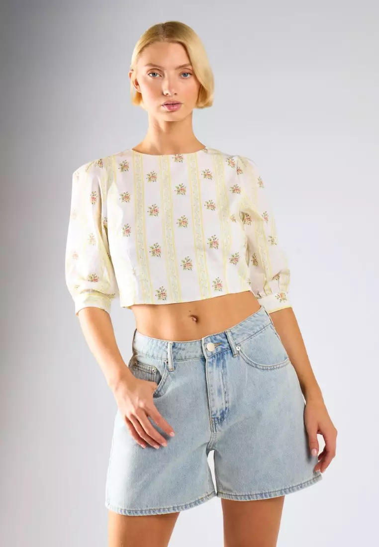 Puff Sleeve Crop Top