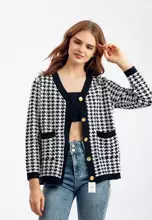 Buy Twenty Eight Shoes Houndstooth Pattern Knit Cardigan SX5093