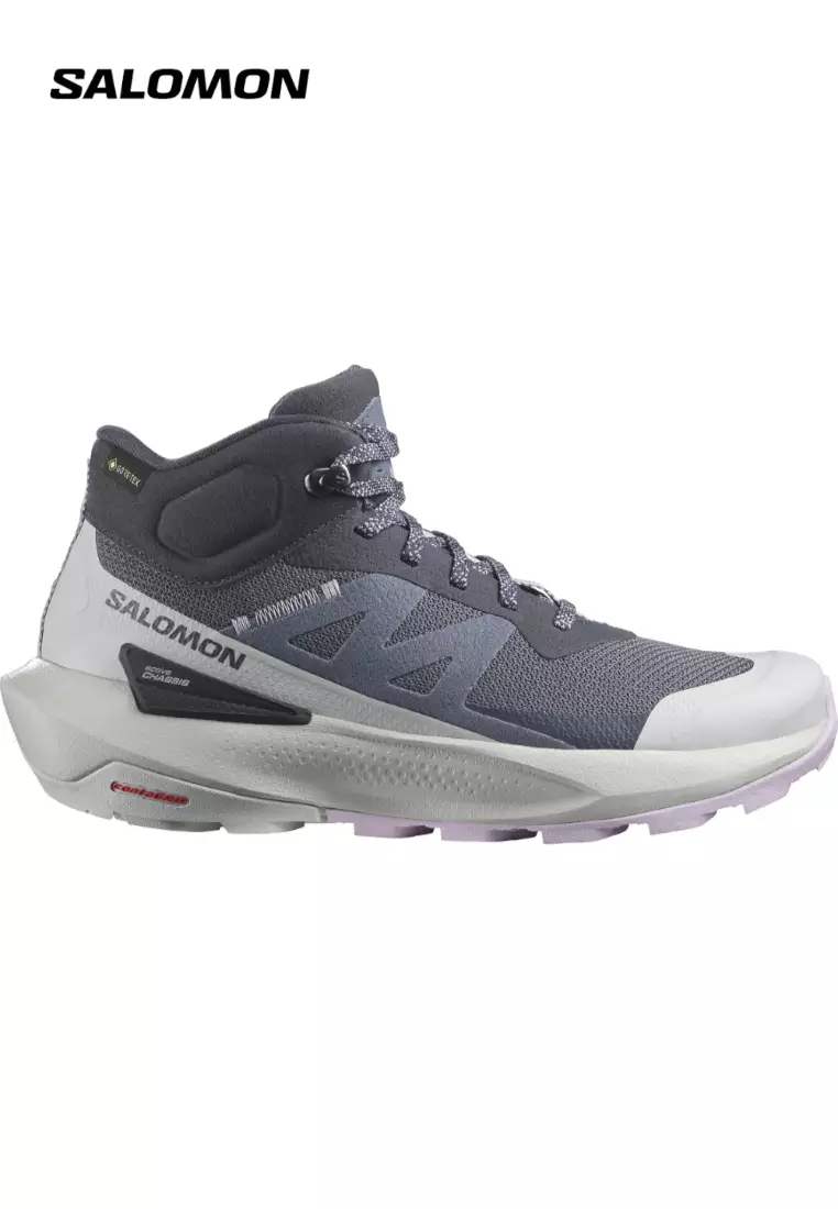 Discount on Salomon  shoes - SKU: ELIXIR ACTIV MID GTX Women Outdoor Shoes in India Ink / Glacier Gray / Orchid Petal
