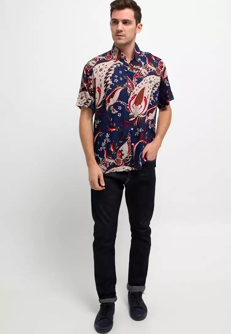 Nade NTA58 Kemeja MKM Men Basic batik navy