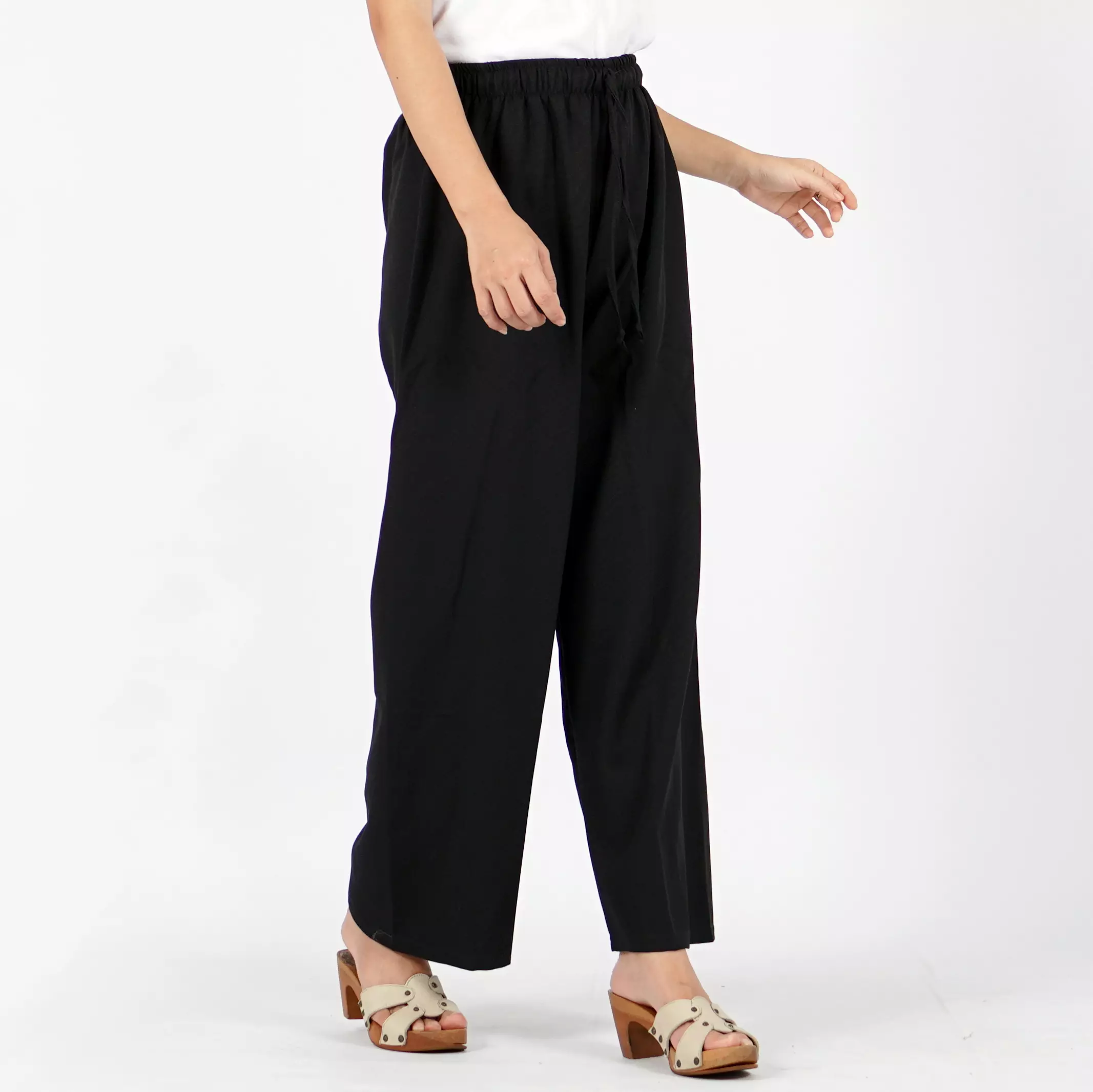  HANI Celana Kulot Wanita Hightwaist Cullote Pants Casual Look - Hitam