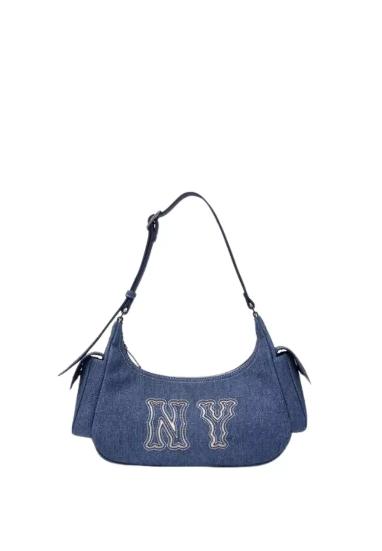 ☆MLB Korea☆ Vintage Lettering Denim Shopper Bag NY Indigo Vintage Lettering Denim Shopper Bag NEW YORK YANKEES - MLB KOREA