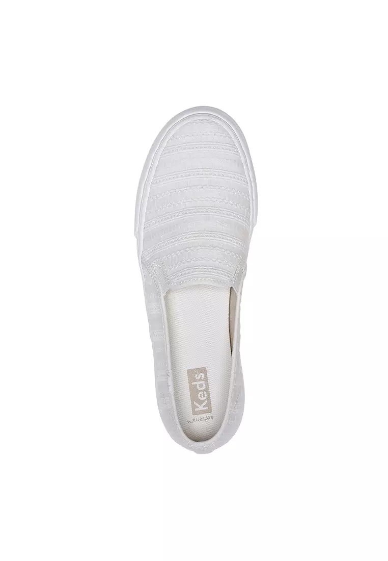 Women's Double Decker Eyelet Sneaker White (WF67749)