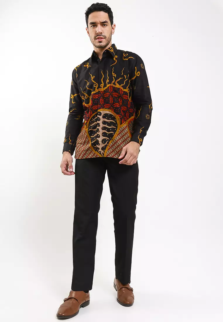 Satyajit Maron Kemeja Batik Pria Premium Slimfit Modern Lengan Panjang