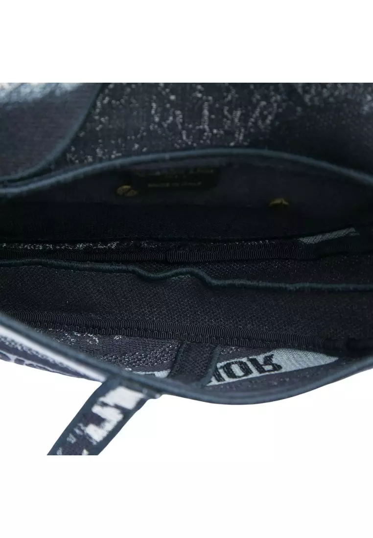 Pre-Loved Dior Canvas Embroidered Tie Dye Saddle Bag