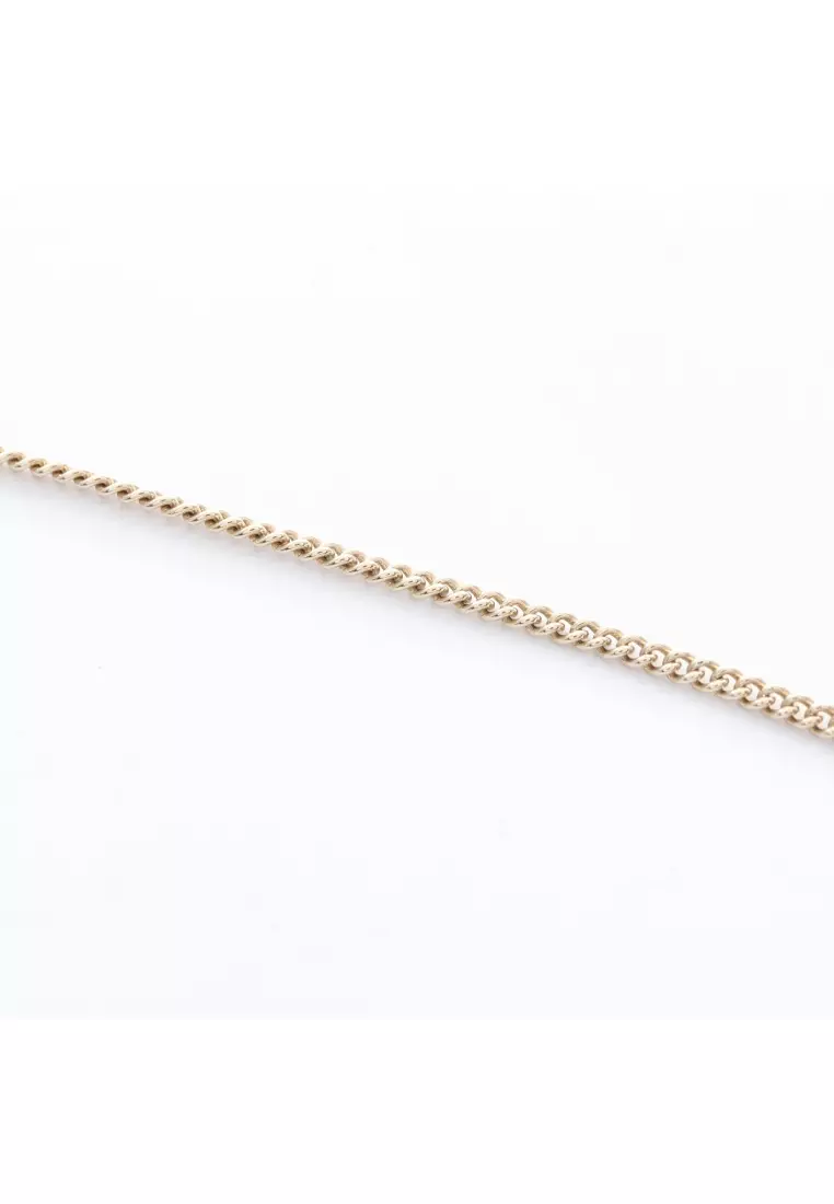 Pre-Loved Chanel coco mark star necklace GP Rhinestone Silver gold clear B25A