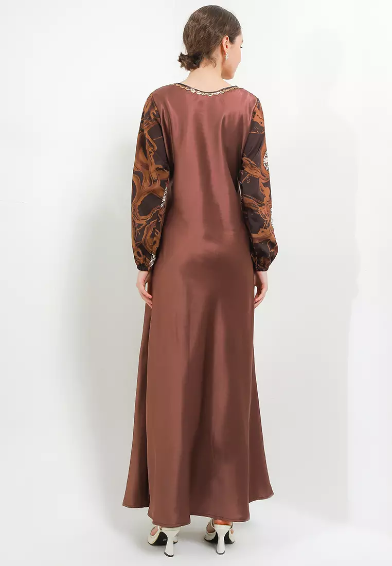 Abaya Serong Tangan Serut