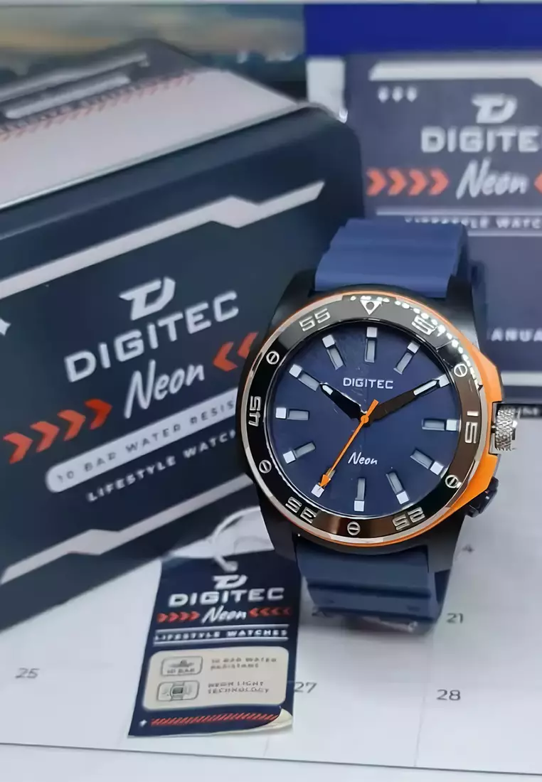Digitec Neon - Jam Tangan Analog Pria - Blue - Rubber Strap - 5181