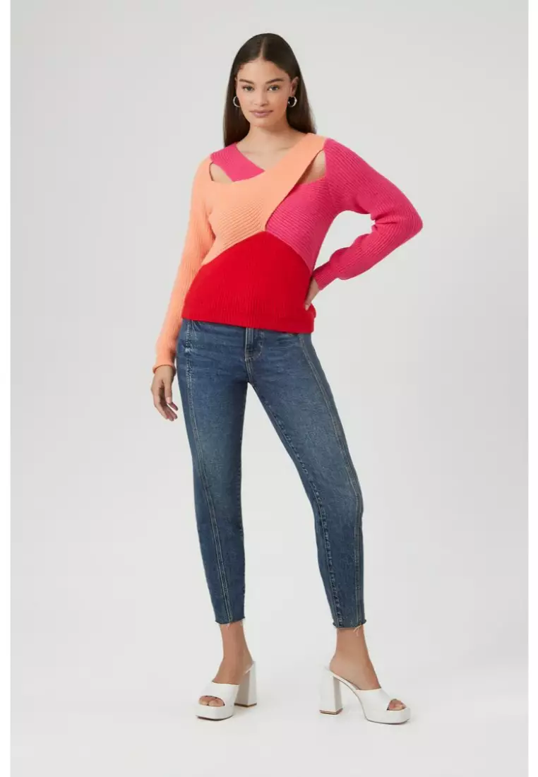 Forever 21 colorblock sweater on sale