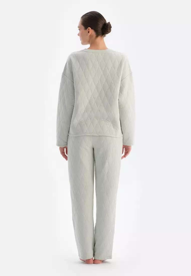 Buy DAGİ Light Grey Christmas Trousers, Regular Fit, Sleepwear for